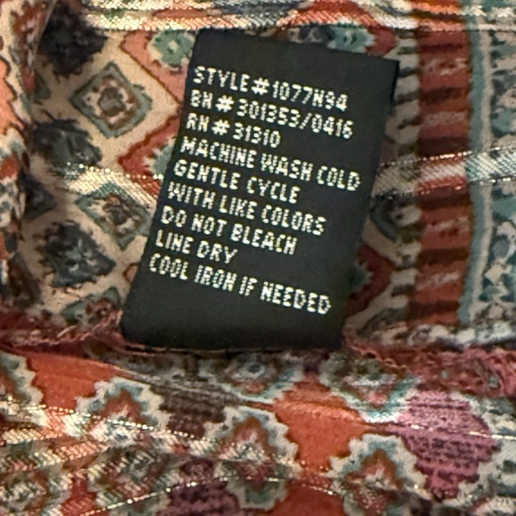 By & By Womens L Tunic‎ Cold Shoulder Laced Back Geometric Boho Whimsical Fairy - Picture 9 of 9